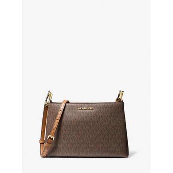 MICHAEL KORS Trisha Medium Logo Crossbody Bag NWT - Picture 1 of 9